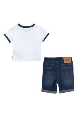 Комплект 2в1 (футболка+шорты) для мальчика Levi's Бело-синий (908 pvu white (62 (3m))
