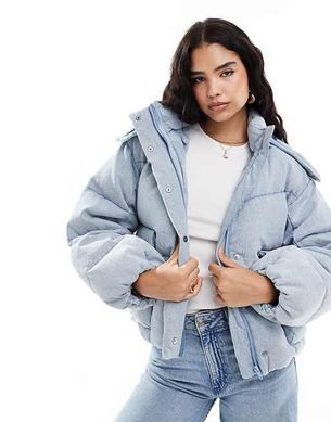 Короткая женская дутая куртка Levi's в стиле вестерн Голубой (S110786 blue (XS)