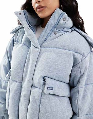 Короткая женская дутая куртка Levi's в стиле вестерн Голубой (S110786 blue (XS)