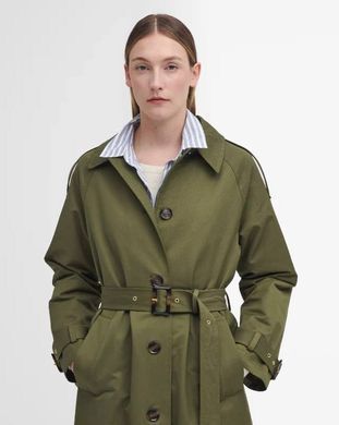 Водонепроницаемый Тренч-плащ Barbour Marie Dark Moss/Ancient Loden Tartan женская Хаки (Trench SP khaki lav25 (XS (34))