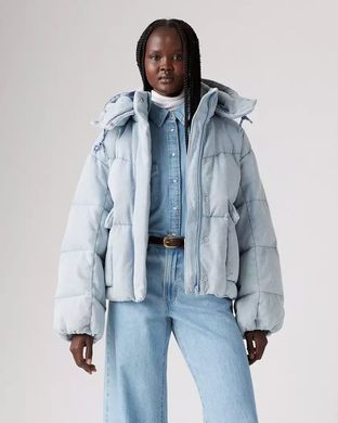 Короткая женская дутая куртка Levi's в стиле вестерн Голубой (S110786 blue (XS)