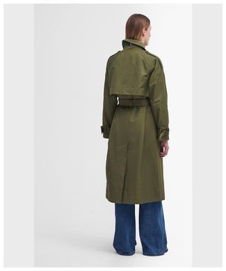 Водонепроницаемый Тренч-плащ Barbour Marie Dark Moss/Ancient Loden Tartan женская Хаки (Trench SP khaki lav25 (XS (34))
