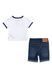 Комплект 2в1 (футболка+шорты) для мальчика Levi's Бело-синий (908 pvu white (62 (3m))