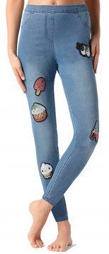 Джинсы/леггинсы с патчами в пайетке для девочек Calzedonia Синий (modp0714 blue (158-170 (12-16 лет))