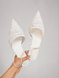 Слингбэки с вышивкой, туфли в стиле Zara Женские Meideli Белый 40 (26 см) Код: F566 white