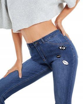 Джинсы скинные со съемными шпильками для девочек Calzedonia Синий (MODP0708 blue1 (158-170 (12-16 лет))