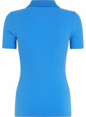 Женская рубашка поло с логотипом Tommy Hilfiger Ribbed (Blue Spell) Голубой (Trp Ld43 blue lav25 (XS)