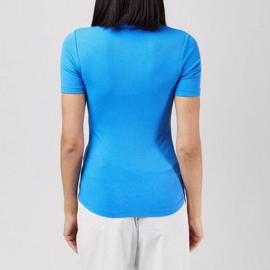 Женская рубашка поло с логотипом Tommy Hilfiger Ribbed (Blue Spell) Голубой (Trp Ld43 blue lav25 (XS)