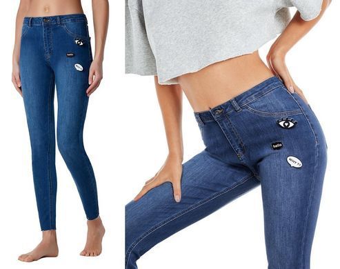 Джинсы скинные со съемными шпильками для девочек Calzedonia Синий (MODP0708 blue1 (158-170 (12-16 лет))