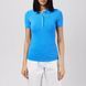 Женская рубашка поло с логотипом Tommy Hilfiger Ribbed (Blue Spell) Голубой (Trp Ld43 blue lav25 (XS)