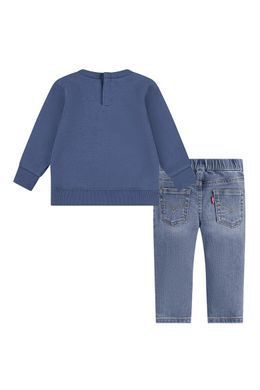 Комплект Levi's 2в1 світшот на флісі та джинси для хлопчиків дитячий Сіро-синій (312 set pvu indigo (62 (3m))