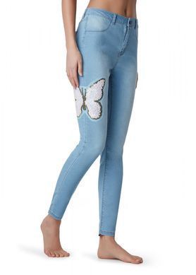 Скенные джинсы с бабочкой Calzedonia (modp0709 blue (158-170 (12-16 лет))