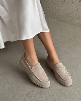Лоферы, натуральная замша Meideli Женские Светло-бежевый 40 (26 см) Код: tp509 beige