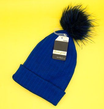 Шапка для жінок No brand Синій (TUR 2089 blue (all size)