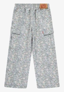 Підліткові штани-карго Levi's Lvg Twill '94 Baggy Wide Leg для дівчаток Квітковий принт (019 pvu blue-surf (140 (10A))