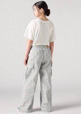 Підліткові штани-карго Levi's Lvg Twill '94 Baggy Wide Leg для дівчаток Квітковий принт (019 pvu blue-surf (140 (10A))