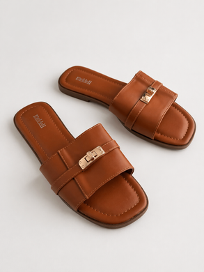 Шлепанцы в стиле Hermes Meideli Женские Рыжий 36 (23,5 cм) (d505 brown)