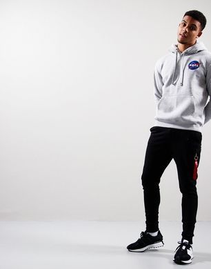 Худи на флисе с капюшоном NASA Alpha Industries Space Shuttle мужская Серый (Alpha Spce grey heather lav25 (M)