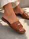 Шлепанцы в стиле Hermes Meideli Женские Рыжий 36 (23,5 cм) (d505 brown)