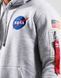 Худи на флисе с капюшоном NASA Alpha Industries Space Shuttle мужская Серый (Alpha Spce grey heather lav25 (M)