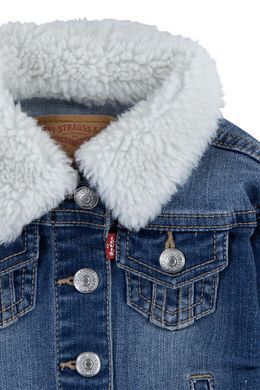 Комплект 3в1 для малышей Levi's: куртка, джинсы, лонгслив для девочки Розово-синий (990 set pvu lotus (62 (3m))