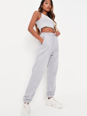 Костюм: штаны с начесом+топ женские Missguided Серый (wxrc31010 grey (40)