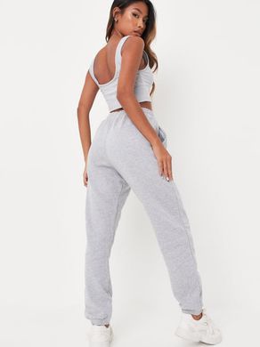 Костюм: штани з начосом+топ жіночі Missguided Сірий (wxrc31010 grey (40)