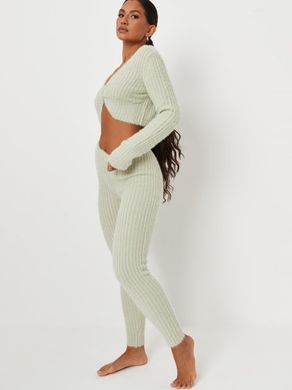 Теплые легинсы женские Missguided&Carli Bybel Мятный (cl115461 sage (38)