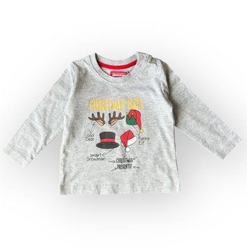 Новогодний лонгслив кофта на кнопках для мальчика Piazza Italia Серый (PIT1501 142 grey (9-12 мес (78 см))