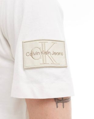Мужская футболка с логотипом Calvin Klein Jeans Молочный (CKJ Slv Badge Tee Ivory lav25 (L))