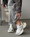 Кроссовки в стиле Balenciaga кожаные No brand Женские Бело-серебристый 36 (23,5 см) (F7299 white-silver)