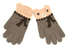 Рукавички для дівчинки RuBi Коричнево-Бежевий (C207 brown-beige (3-5 років (обхват 13 см, довжина рукавиці 13,5 см))