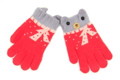 Рукавички для дівчинки RuBi Червоно-сірий (C207 red-grey (3-5 років (обхват 13 см, довжина рукавиці 13,5 см))