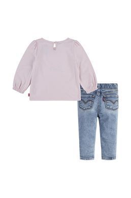 Комплект 2в1 Levi's для дівчинки: лонгслів та джинси Рожево-синій (502 set pvu lotus (62 (3m))