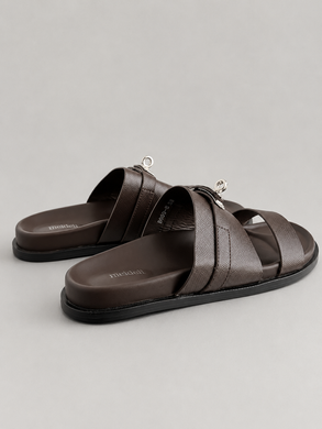 Шльопанці в стилі Hermes Meideli Жіночі Коричневий 41 (26 см) Код: d009 coffee
