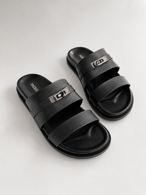Шлепанцы в стиле Hermes Meideli Женские Черный 41 (26 см) Код: d009 black