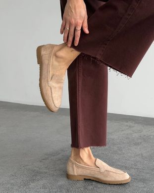 Замшевые лоферы Bashili Женские Светло-бежевый 36 (23 cм) (h6547 l-beige)