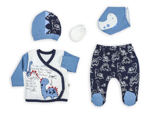 Комплект для мальчика Maibella Бело-голубой (MAI19-204 white-blue (0-3 months 45-62 см)