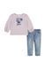 Комплект 2в1 Levi's для дівчинки: лонгслів та джинси Рожево-синій (502 set pvu lotus (62 (3m))