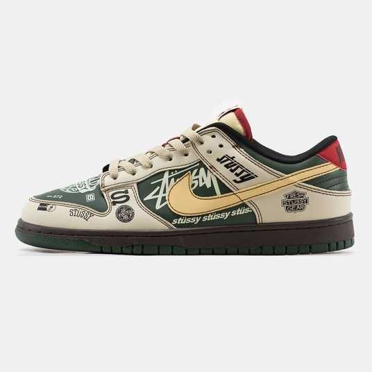 Кроссовки Nike SB Dunk Low x Stussy 572 green мужские Nike Бежево