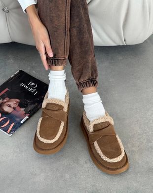 Утепленные лоферы женские ITTS Коричневый (5271-45 brown (36 (23 см))