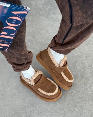 Утепленные лоферы женские ITTS Коричневый (5271-45 brown (36 (23 см))