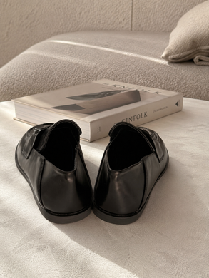 Лоферы с ремешком в стиле Hermes Женские Loretta Черный 41 (25,5 см) Код: E610-7 black