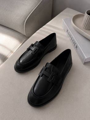 Лоферы с ремешком в стиле Hermes Женские Loretta Черный 41 (25,5 см) Код: E610-7 black
