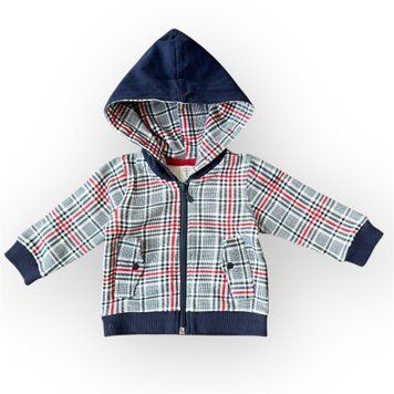 Худи с капюшоном на микрофлисе для мальчика Piazza Italia Бело-синий (PIT1501 149 white-blue (3-6 мес (62 см))
