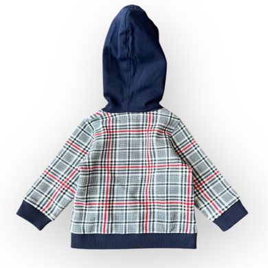 Худи с капюшоном на микрофлисе для мальчика Piazza Italia Бело-синий (PIT1501 149 white-blue (3-6 мес (62 см))
