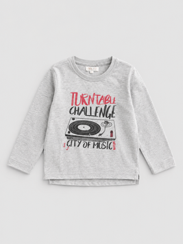 Коттоновый лонгслив Piazza Italia для мальчика Серый 3-4 года (104 см) Код: PIT1501 212 grey