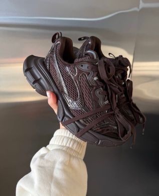 Кроссовки в стиле Balenciaga кожаные Женские Hoseily Коричневый 41 (26 см) Код: F7299 brown