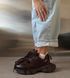 Кроссовки в стиле Balenciaga кожаные Женские Hoseily Коричневый 41 (26 см) Код: F7299 brown