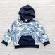 Легкий худи в принт для детей Shein Бело-синий (t085 white-blue (100 см)